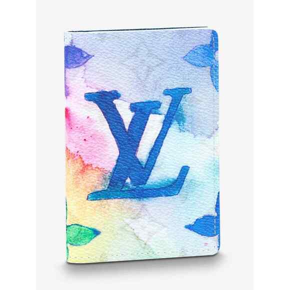 Louis Vuitton Watercolor Multicolor Monogram Logo Pocket Organizer Card Wallet - Picture 2 of 11